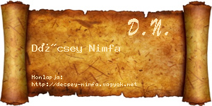 Décsey Nimfa névjegykártya